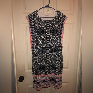 C established 1962 midi dress w/poncho look side, sleeveless,size 8. Unique. NWT